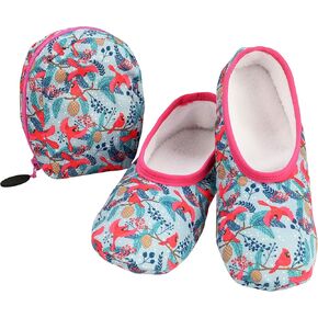 Snoozies Skinnies Slipper Socks & Travel Pouch – Non Slip Socks, Foldable Slippers for Women with Travel Pouch in Saudi Arabia