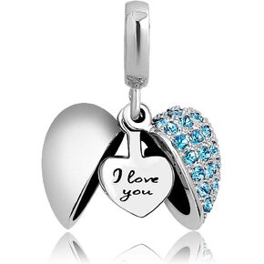 ShinyJewelry I Love You Heart Charm خرزة متدلية لقلادة السوار الأوروبي