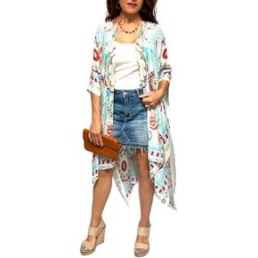 Humble Hilo Long Kimono Cardigan for Women Beach Cover up Casual Loose Prints & Patterns in Kuwait