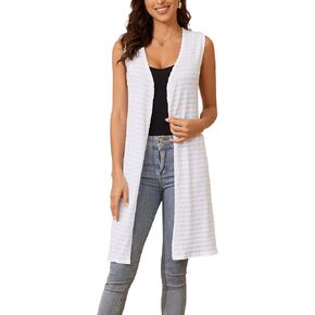 SPARKLE & SKY سترات بدون أكمام للنساء خفيفة الوزن: سترة صوفية طويلة منفضة مفتوحة من الأمام سترات صوفية نسائية كاجوال in Kuwait