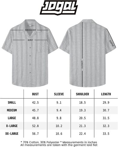 قمصان JOGAL للرجال صيفية من قماش الجاكار الكوبي Guayabera قمصان كاجوال بأزرار للأسفل وأكمام قصيرة قمصان شاطئ هاواي in Kuwait