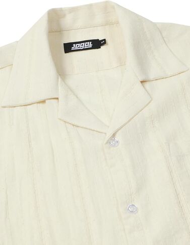 قمصان JOGAL للرجال صيفية من قماش الجاكار الكوبي Guayabera قمصان كاجوال بأزرار للأسفل وأكمام قصيرة قمصان شاطئ هاواي in Kuwait