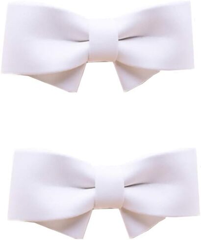 Douqu Fashion Removable Black White Red Blue Assorted Color Synthetic Leather Bow Shoe Clips Pair in Saudi Arabia