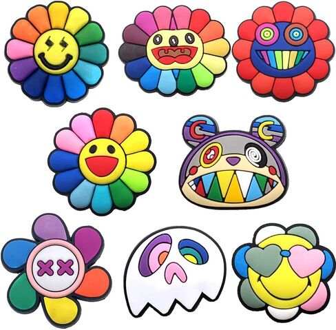 Colorful Sun Flower Shoe Charms Buckle Fashion Design Shoe Decoration Fit For Sandals Accessories Kids X-mas Gifts, Polyvinyl Chloride, No Gemstone in Kuwait