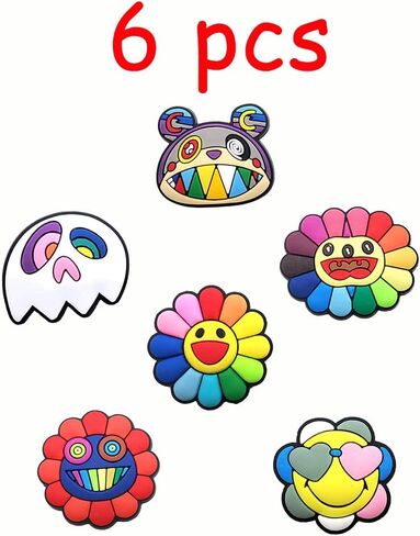 Colorful Sun Flower Shoe Charms Buckle Fashion Design Shoe Decoration Fit For Sandals Accessories Kids X-mas Gifts, Polyvinyl Chloride, No Gemstone in Kuwait