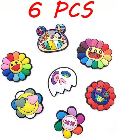 Colorful Sun Flower Shoe Charms Buckle Fashion Design Shoe Decoration Fit For Sandals Accessories Kids X-mas Gifts, Polyvinyl Chloride, No Gemstone in Kuwait