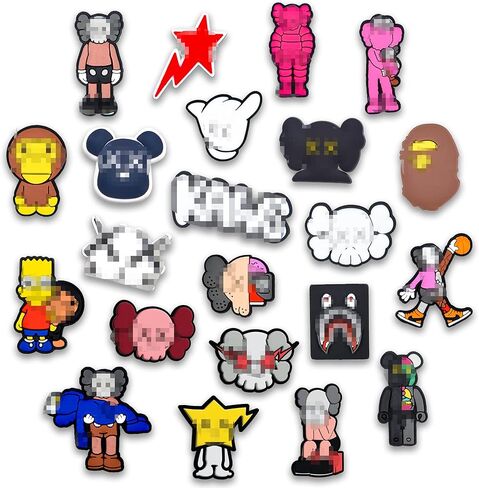 vszyxco Ape Croc Charms Bathing XX Bear 22PCS Shoes Charm for Croc PVC Clog Pins Shoe Charms Accessories Birthday Party Favors in Kuwait