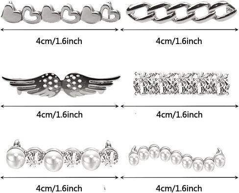 Cymtaml 12 PCS Shoelaces Clips Decorations Charms With Rhinestones Faux Pearl Fashion Accessory Gift for Sneakers and Casual Shoes - Party Accessory in Kuwait