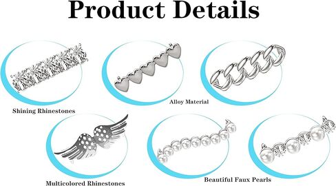 Cymtaml 12 PCS Shoelaces Clips Decorations Charms With Rhinestones Faux Pearl Fashion Accessory Gift for Sneakers and Casual Shoes - Party Accessory in Kuwait