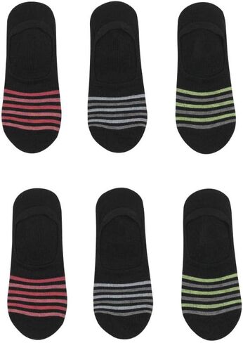 جورب C9 Champion نسائي بطانة، أسود مع خطوط ملونة، 5-9 in Kuwait