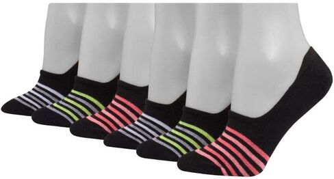 جورب C9 Champion نسائي بطانة، أسود مع خطوط ملونة، 5-9 in Kuwait