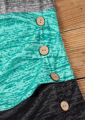 CHUNTIANRAN Color Block Ruched Button Square Collar Tank Top for Women Summer Tank Tee Casual Loose-Fit Sleeveless Shirt in Saudi Arabia