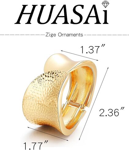 HUASAI Gold Chunky Bangle Bracelets for Women Gold Cuff Bracelets for Women Polished Frosted Bracelets Irregular Wrist Cuffs for Teen Girls in Kuwait