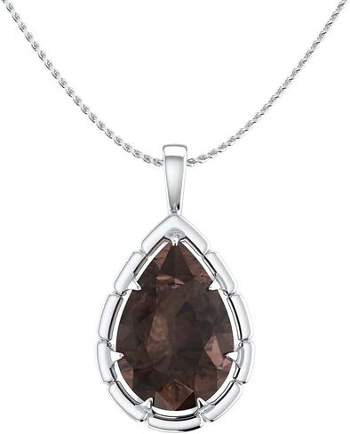 UTOPIA JAIPUR 925 Sterling Silver Pendant Stone in Pears Shape with Faceted Cutting in White Rhodium Plating for Girls and Women | Jewellery Gifts | Fine Jewellery in Saudi Arabia
