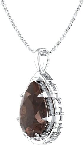 UTOPIA JAIPUR 925 Sterling Silver Pendant Stone in Pears Shape with Faceted Cutting in White Rhodium Plating for Girls and Women | Jewellery Gifts | Fine Jewellery in Saudi Arabia