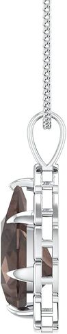 UTOPIA JAIPUR 925 Sterling Silver Pendant Stone in Pears Shape with Faceted Cutting in White Rhodium Plating for Girls and Women | Jewellery Gifts | Fine Jewellery in Saudi Arabia