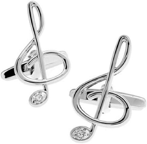MRCUFF Treble Clef Music Note Crystal Pair of Cufflinks in a Presentation Gift Box & Polishing Cloth in Saudi Arabia