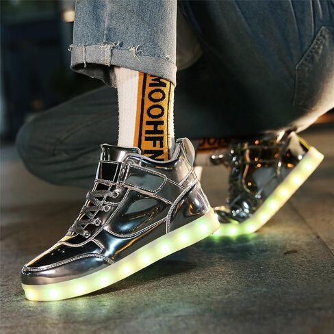 GUANGJUFA LED Shoes Light Up Shoes High Top Light Up Sneakers USB Charging Dancing Shoes for Women Men in Kuwait