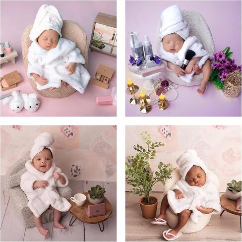 دعائم صور للأطفال حديثي الولادة مع مجموعات مناشف للبنين والبنات طفل فوتوغرافي أبيض in Kuwait
