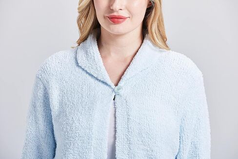 Loungees Women's Plus Light Blue Marshmallow Fleece Bed Jacket - 2X in Kuwait