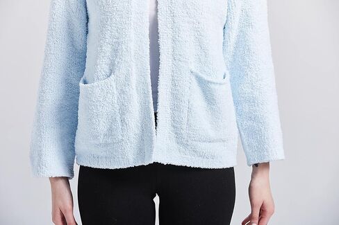 Loungees Women's Plus Light Blue Marshmallow Fleece Bed Jacket - 2X in Kuwait