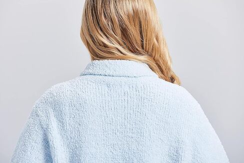 Loungees Women's Plus Light Blue Marshmallow Fleece Bed Jacket - 2X in Kuwait