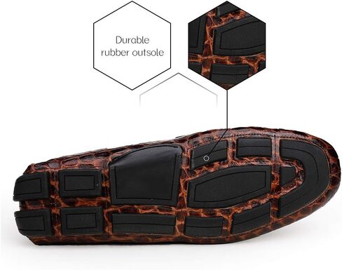 ERGGU أحذية رجالية جلدية للقيادة بدون كعب تمساح مطبوعة أحذية ناعمة سهلة الارتداء in Kuwait