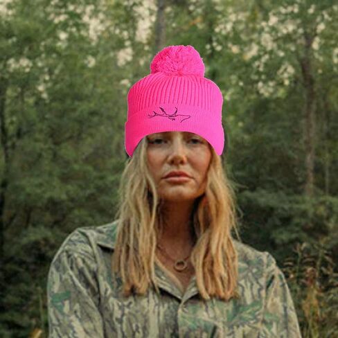 قبعة صغيرة من EDTREK Country Girl Knit Pom Beanie - قبعة صيد احترافية للسيدات قبعة صيد صغيرة للتنزه سيرًا على الأقدام وقبعة صغيرة من Pompom in Kuwait
