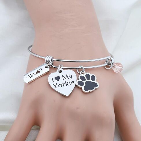 PLITI Yorkie Gifts Yorkshire Terrier Gift Yorkie Lover Gifts للنساء أنا أحب سوار يوركي المضحك in Kuwait