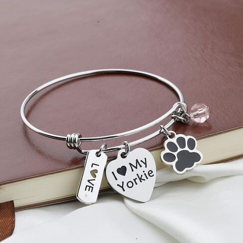 PLITI Yorkie Gifts Yorkshire Terrier Gift Yorkie Lover Gifts للنساء أنا أحب سوار يوركي المضحك in Kuwait