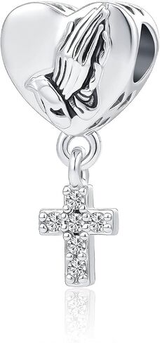 MZC Jewelry Cross Heart Charm Religious Prayer Bible Christian Keep Faith Dangle Bead for Women Gril Pandora Bracelets in Saudi Arabia