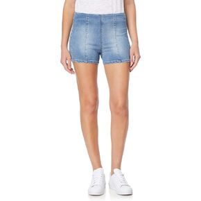 WallFlower Women's Pull on Denim Shorts High-Rise Insta Soft Juniors in Kuwait