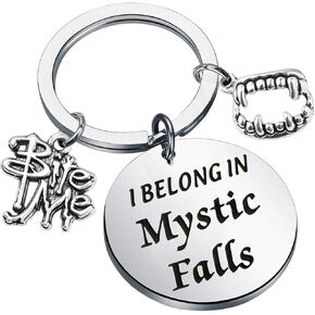 CHOORO Vampire Inspired Gift I Belong In Mystic Falls Keychain Vampire Fans Gift