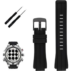 XIW Compatible for Timex T2N720 T2N721 T2N739 TW2T76500 TW2T76300 TW2T76400 24mm x16mm Rubber Watch Band Replacement for men Silicone Wirstband Strap women Wirst Bracelet