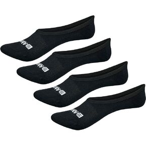Bamboo Sports Super Low Cut No Show Bamboo Rayon Socks- Breathable, Moisture Wicking, Odor Eliminating 4 Pair
