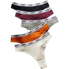 SOLY HUX Women's 5 Piece Briefs Letter Print Panties Tape Waist Stretchy Underwear in Saudi Arabia