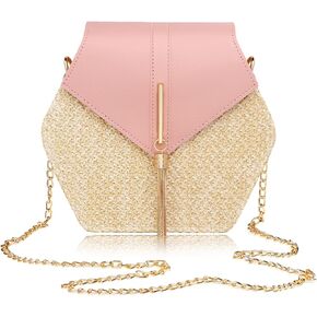 COOKOOKY Straw Bag for Women Crossbody Bags Summer Beach Purse Shoulder Bag Beach Essentials for Vacation