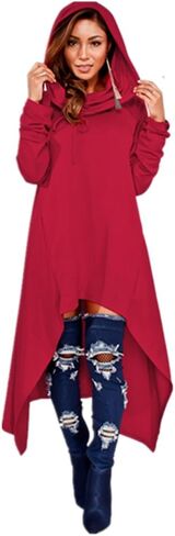 Xuan2Xuan3 Women Pullover Hoodies Sweatshirt Long Sleeve Oversize Top Shirt Dress… in Saudi Arabia