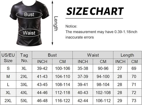 Panegy Men's Black Leather Tshirt Short Sleeve PVC Tunic & Sleeveless Tank Top M-XXL in Kuwait