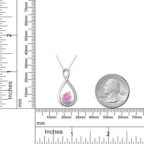 Dorella Valentines Day Birthday Gifts Forever Love Infinity Necklace for Wife Mom 925 Sterling Silver Pendant February March Birthstone Amethyst Aquamarine Jewelry for Women in Kuwait