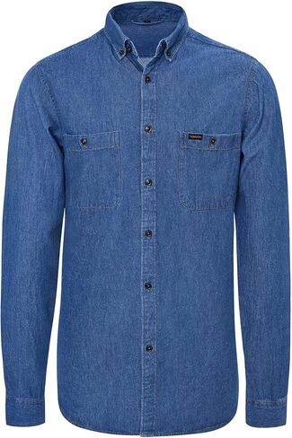 قميص VOBOOM رجالي من نسيج قطني طويل الأكمام ملابس عمل كاجوال in Kuwait