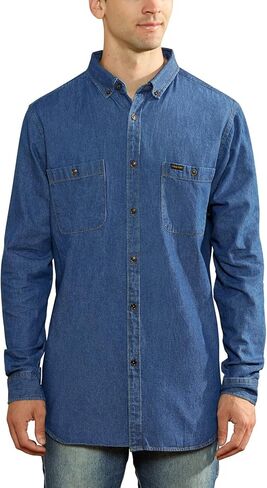 قميص VOBOOM رجالي من نسيج قطني طويل الأكمام ملابس عمل كاجوال in Kuwait