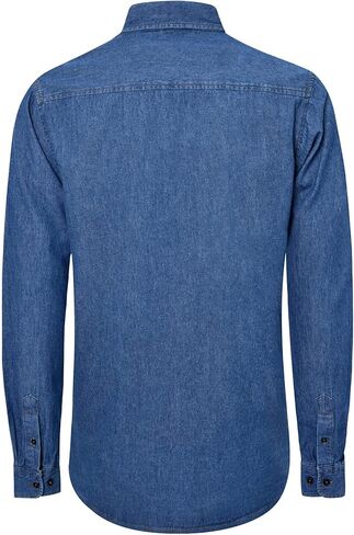 قميص VOBOOM رجالي من نسيج قطني طويل الأكمام ملابس عمل كاجوال in Kuwait