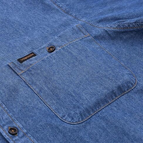 قميص VOBOOM رجالي من نسيج قطني طويل الأكمام ملابس عمل كاجوال in Kuwait