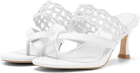 Coutgo Womens Low Kitten Heel Sandals Open Toe Ankle Strap Thong Slides Backless Slip on Dress Shoes in Saudi Arabia