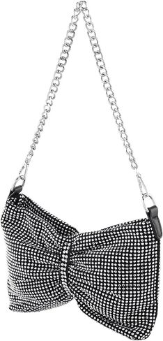 Ayliss Women Rhinestone Handbag Clutch Crystal Mini Bowknot Evening Purse Bag Top Handle Shoulder Party Bag Pouch Chain in Saudi Arabia