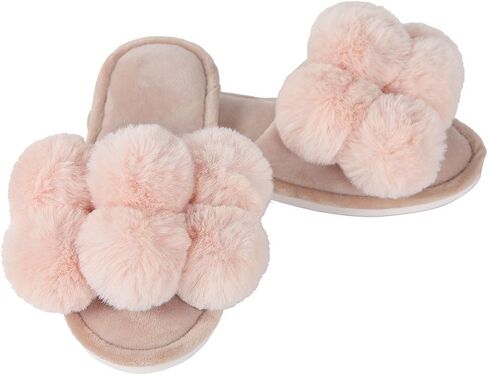 شبشب MeMoi النسائي Luxe Pom-Pom Memory Foam من القطيفة in Kuwait