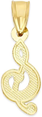Generic 10k Solid Gold Trebel Clef Pendant, Music Note Jewelry, Musician Gifts for Her, Yellow, One Size in Saudi Arabia