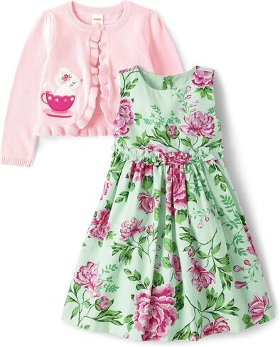 Gymboree Girls' Dress and Cardigan, Matching Toddler Outfit in Saudi Arabia
