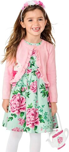 Gymboree Girls' Dress and Cardigan, Matching Toddler Outfit in Saudi Arabia